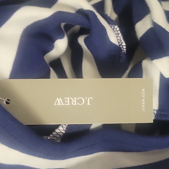 J.Crew Women Perfect-fit elbow-sleeve T-shirt in stripe with gold buttons Size L - Picture 11 of 11